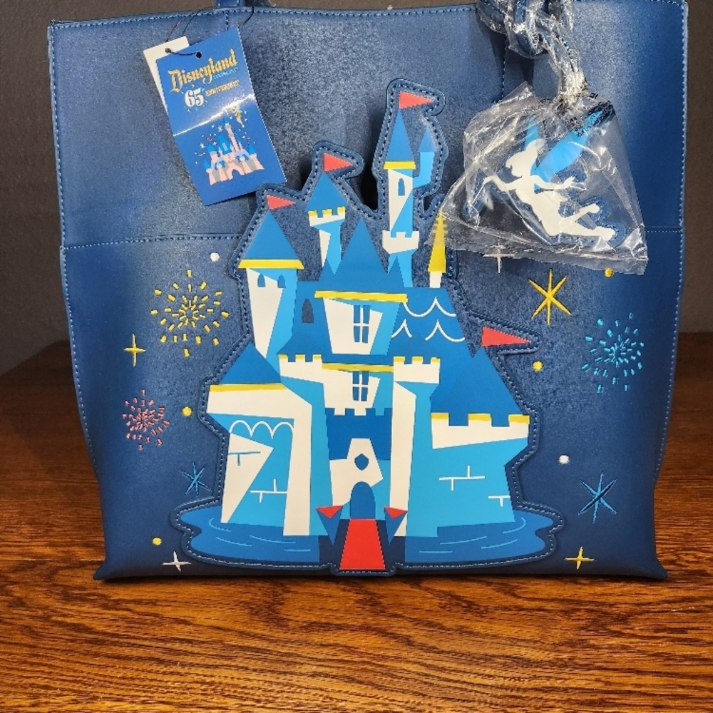 Disney Loungefly 65th Anniversary Blue Castle Tote Bag